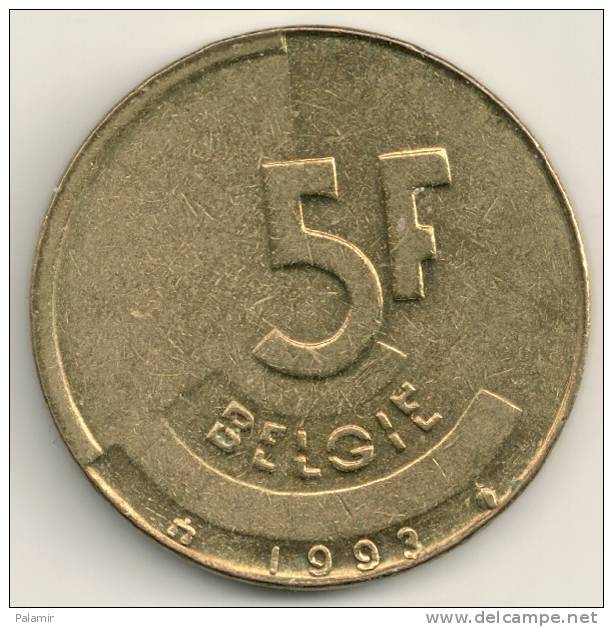 Belgium Belgique Belgie Belgio 5  Franc FL   KM#164  1993 - 5 Frank