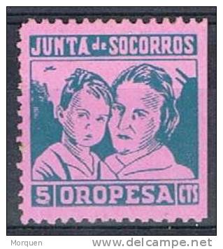 Junta Socorro OROPESA (Castellon) 5 Cts, Guerra Civil * - Spanish Civil War Labels