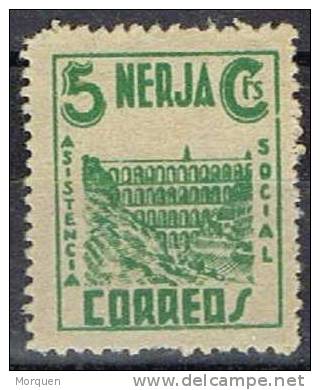 Asistencia Social NERJA (Malaga) 5 Cts Verde Oscuro,  Guerra Civil ** - Spanish Civil War Labels