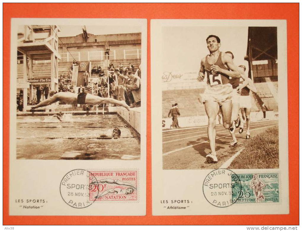 CARTE MAXIMA 1953-Série N°960/65 Sports Sur 6 Cartes Maxima 1er Jour.  Superbe - Estate 1952: Helsinki