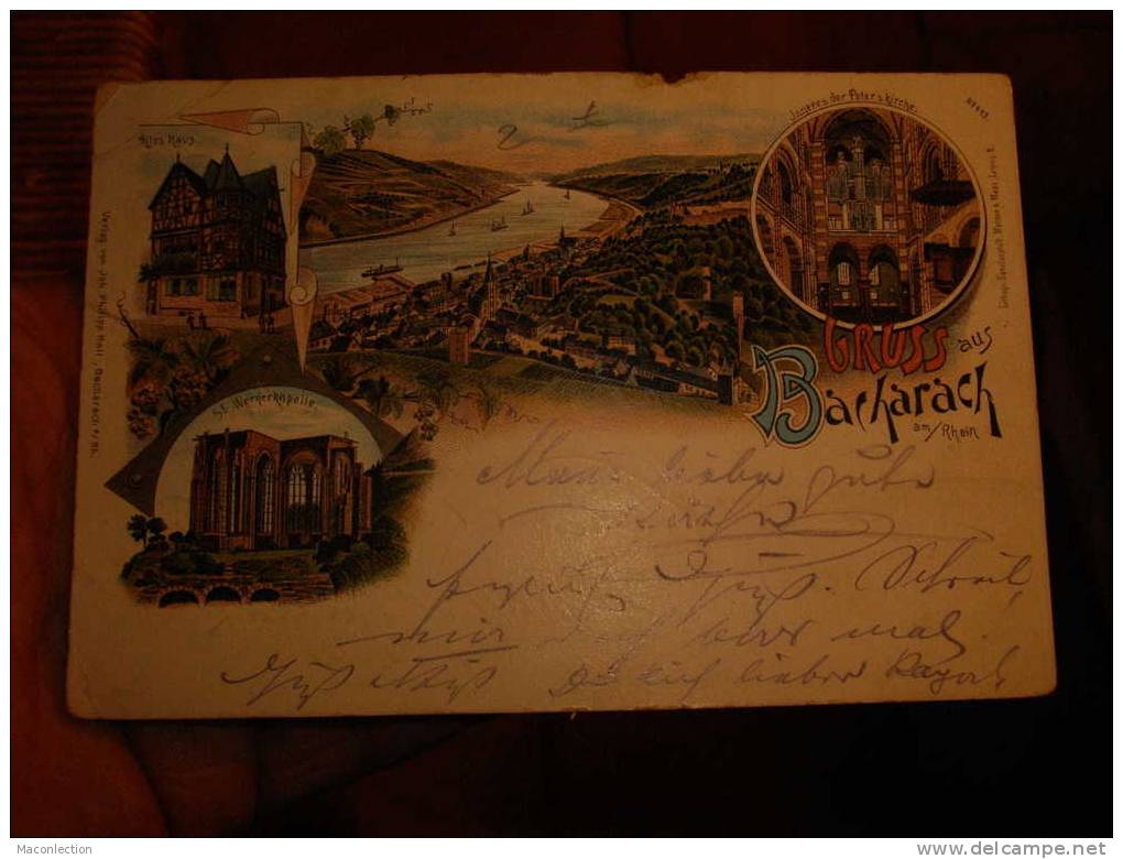 Gruss Aus Bacharach Am Rhein  Postée En 1896 ?? - Bacharach