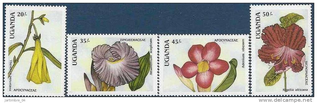 1988 OUGANDA 510-13** Fleurs II - Oeganda (1962-...)