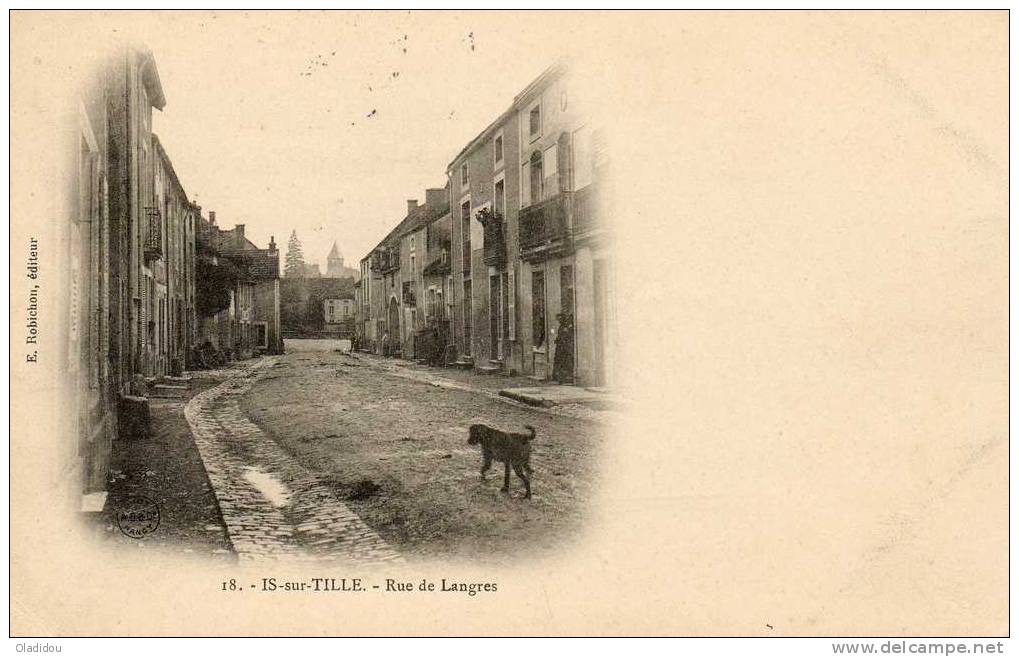 D21 - IS-sur-TILLE - ( Cote D'Or ) Oblit 1905 -  Rue  De  Langres - No18 - ( 1 Plie Voir Scann ) - Is Sur Tille