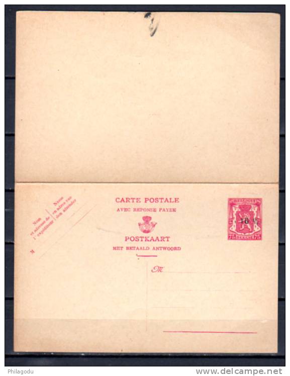 Entier Carte Postale  Avec Carte Réponse, Petit Sceau   -10% - 1946 -10%