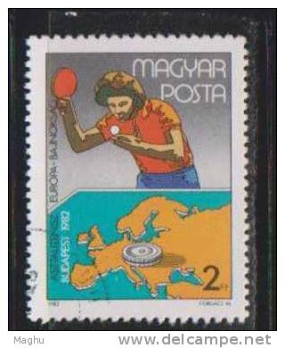 Table Tennis, Sports, Europe Map, Hungary Used CTO - Tennis De Table