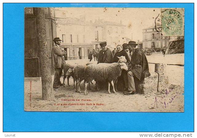 16 - Croquis De Foire  - Moutons (en L´état : Piquée, Manque Au Dos ) - Foires