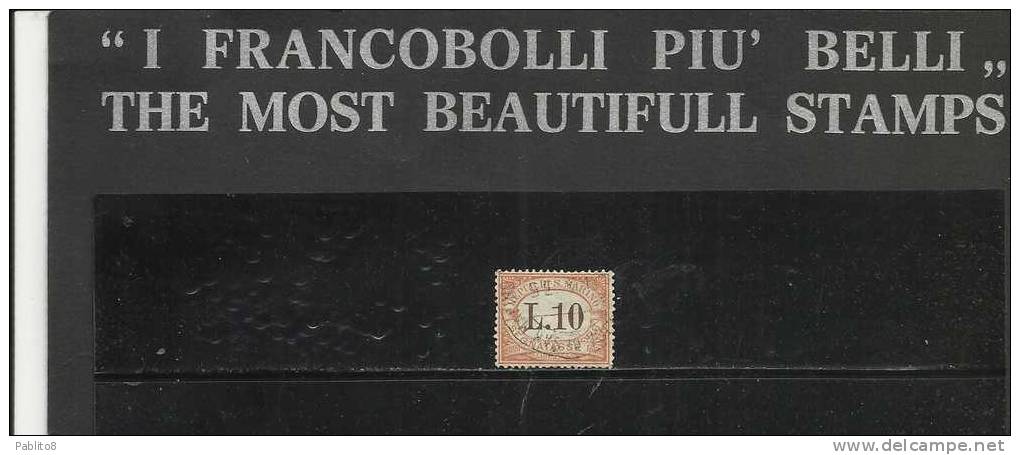 SAN MARINO 1925 SEGNATASSE POSTAGE DUE TASSE TAXE LIRE  10 USATO USED OBLITERE' - Timbres-taxe