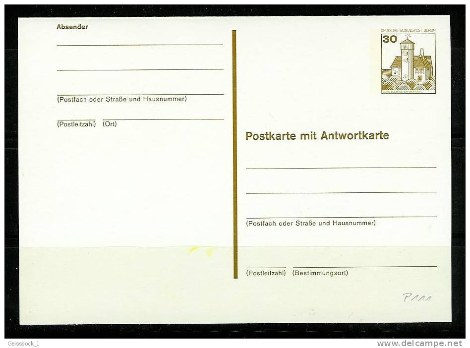 Berlin: Mi.-Nr. P 111: Postkarte Mit Antwortkarte   **  (A013) - Lettres & Documents