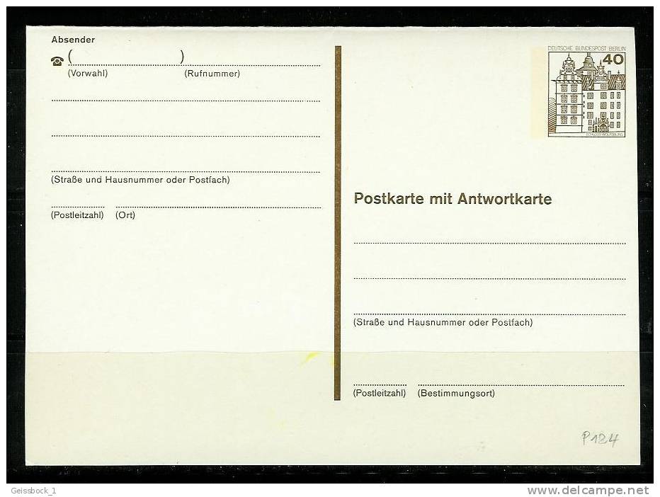 Berlin: Mi.-Nr. P 124 II:  Postkarte Mit Antwortkarte    **  (A013) - Lettres & Documents