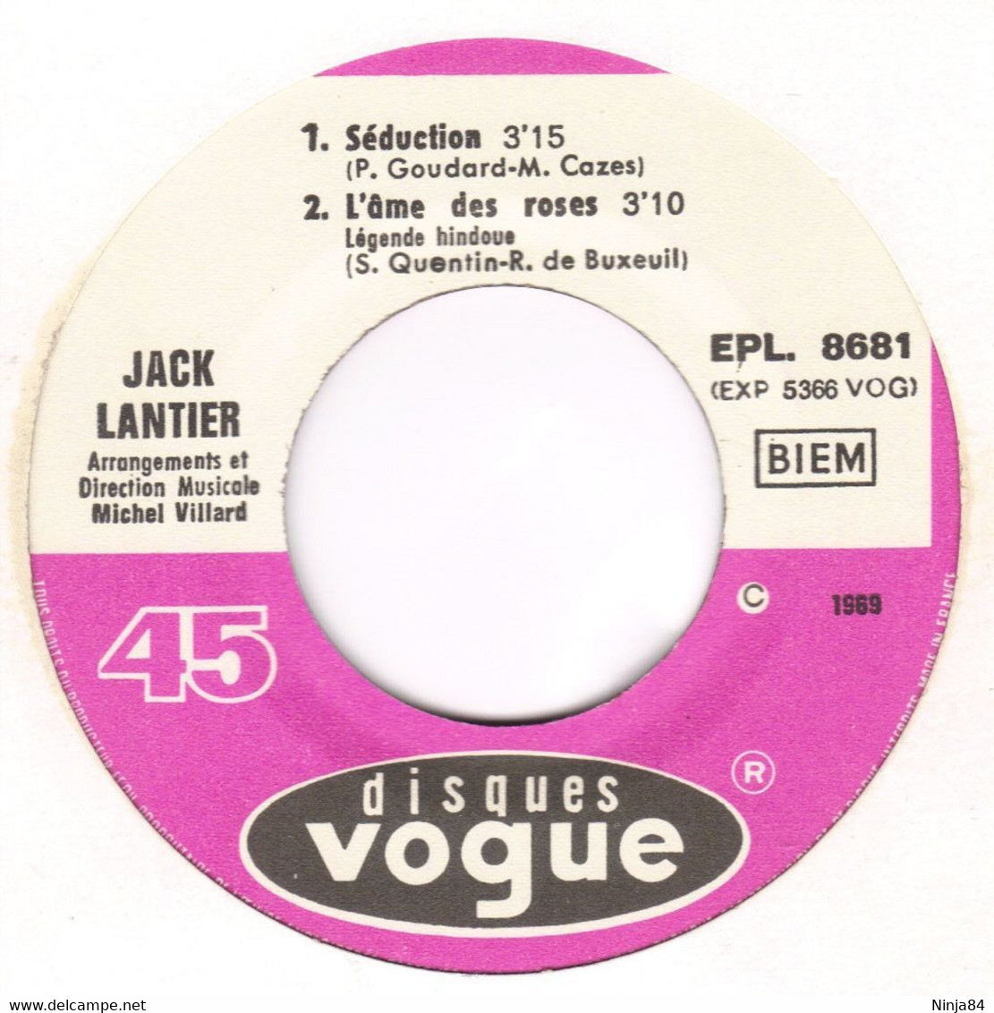 EP 45 RPM (7")  Jack Lantier  "  Séduction  " - Other - French Music