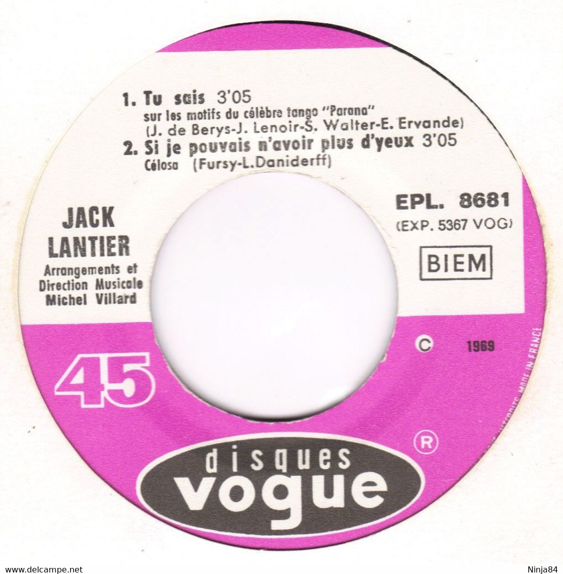 EP 45 RPM (7")  Jack Lantier  "  Séduction  " - Other - French Music