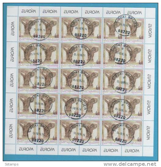 A-138   1995   BOSNIA MOSTAR   KROATISCHE POST Croazia SHEET COMPLETE  EUROPA CEPT USED - 1995