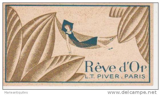 Carte Parfumée   REVE D ´ OR De L.T. Piver Avec Au Dos Publicité Parfumerie à Metz - Vintage (until 1960)