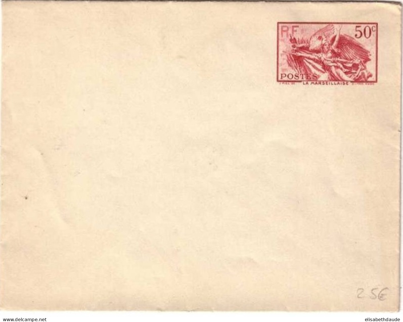 ENTIER POSTAL - 1940 - ENVELOPPE  NEUVE TYPE "LA MARSEILLAISE" - COTE YVERT = 32 EUROS - Enveloppes Types Et TSC (avant 1995)