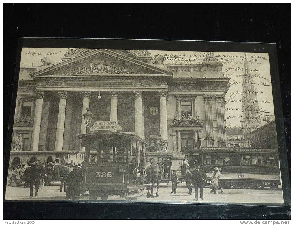 BRUXELLES - LA BOURSE TRAMWAYS GROS PLAN - BELGIQUE - Nahverkehr, Oberirdisch