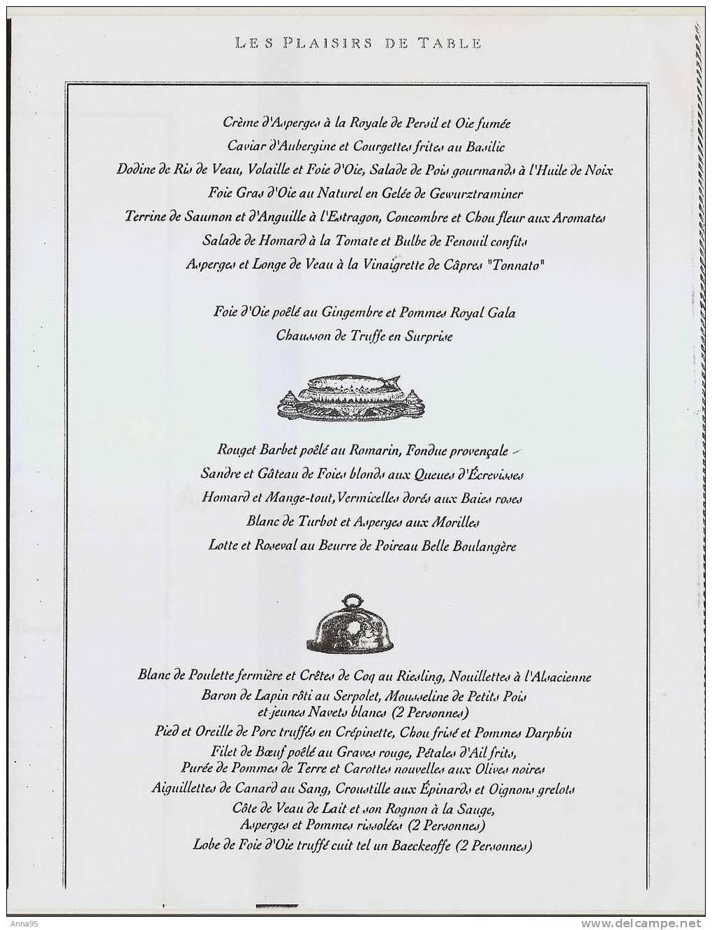 MENU ET DOSSIER DE PRESSE  RESTAURANT "AU CROCODILE" STRASBOURG Voir Détails - Menus