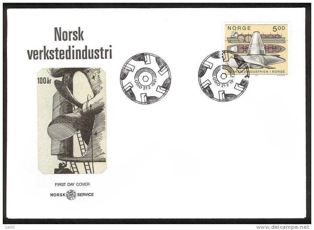 NORWAY FDC 1991 «Mechanic Industry». Perfect, Cacheted Unadressed Cover - FDC