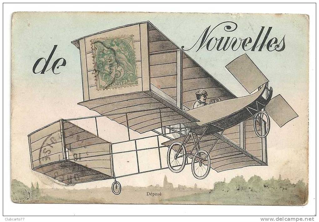 Chanteloup-les-Vignes (78) : Nouvelles Avec GP D´Avions Env 1911 (animées) RARE. - Chanteloup Les Vignes