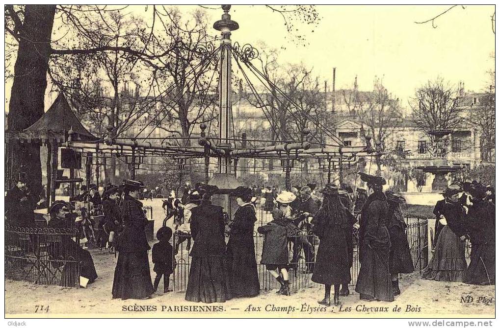 REPRO - Scènes Parisiennes - Aux Champs-Elysées Les Chevaux De Bois - Konvolute, Lots, Sammlungen