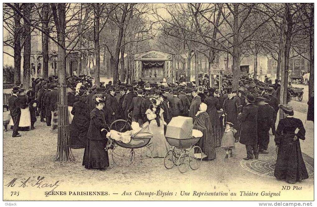 REPRO - Scènes Parisiennes - Aux Champs-Elysées Une Représentation Au Théâtre Guignol - Lots, Séries, Collections