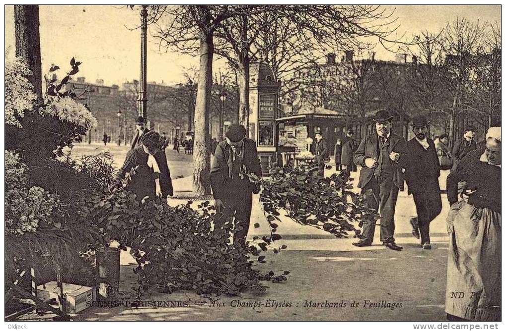 REPRO - Scènes Parisiennes - Aux Champs-Elysées Marchands De Feuillages - Lots, Séries, Collections