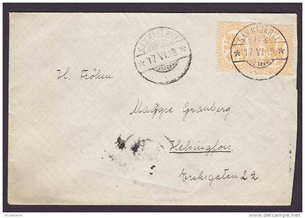 Finland Deluxe SAKKIJÄRVI Cover 1919 To Helsingfors - Covers & Documents