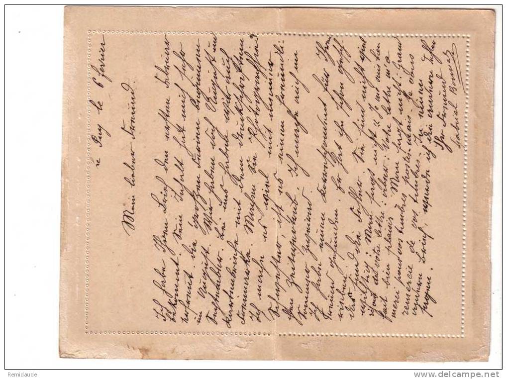 ENTIER POSTAL - CARTE LETTRE - TYPE MOUCHON - VOYAGEE En 1902 De LE PUY (RECETTE AUXIL) Pour SCHWETZINGEN (BADEN) - Cartes-lettres