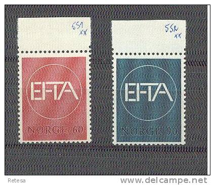 NOORWEGEN  EFTA  1967 ** MET BLADBOORD - Unused Stamps