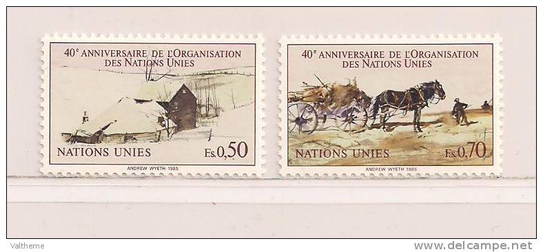 N. U.  GENEVE    ( NUGE - 2  )  1985  N° YVERT ET TELLIER  N°  133/134   N** - Neufs