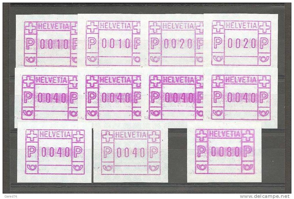 Suisse : LOT Neuf ** Timbres Pour Automate - Automatic Stamps