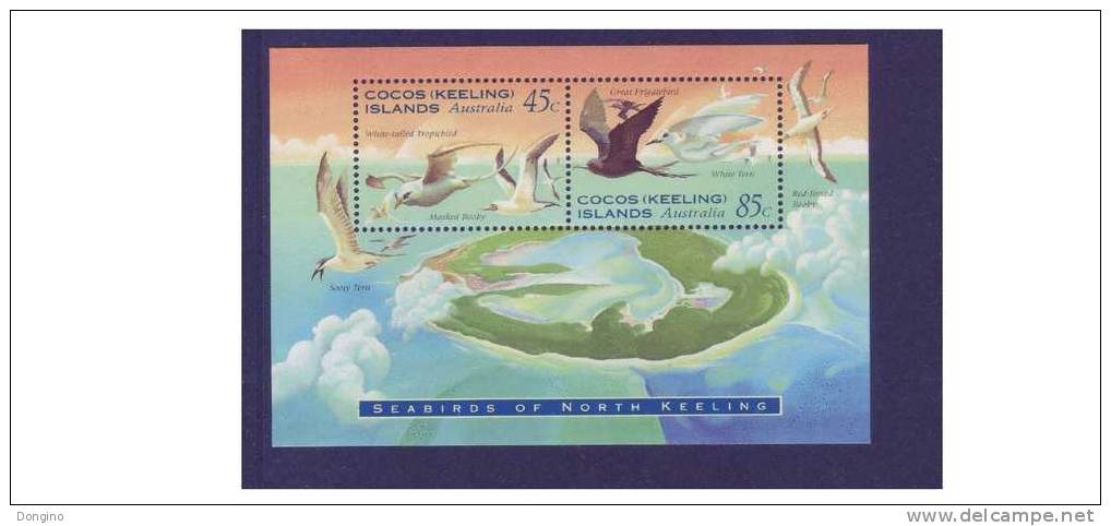 G131. Cocos Islands / 1995 / White-tailed Tropicbird / Phaethon Lepturus - Mouettes