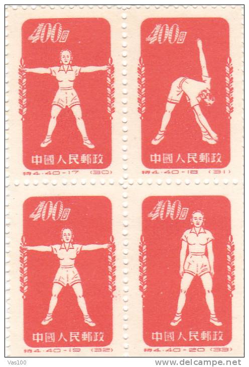 China Volksrepublik 1952 Radio-Gymnastik  Block Postfrisch / MNH - Nuevos