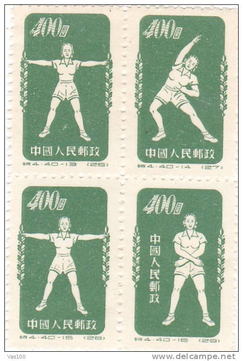 China Volksrepublik 1952 Radio-Gymnastik  Block Postfrisch / MNH - Unused Stamps