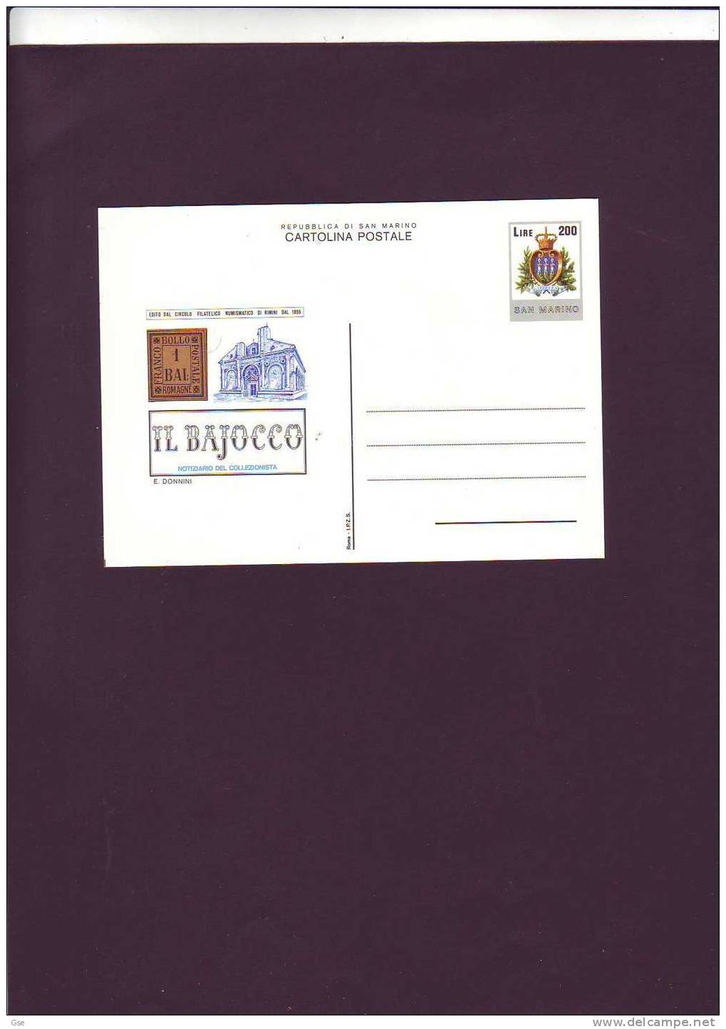 SAN  MARINO   1981 -- Pertile 46 -nuovo - Cartolina Postale  "il Bajocco" - Interi Postali