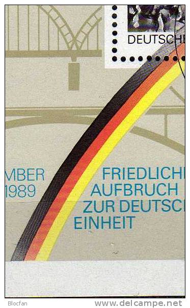 Tag Der Deutschen Einheit 1990 BRD Block 22 Plus II O 40€ Vergleich Deutschland Brücken Error On Stamp Bloc From Germany - Variétés Et Curiosités