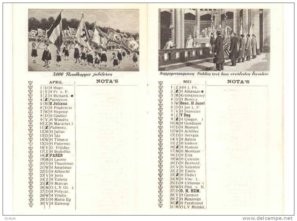Kalender  Koekelberg Basiliek Van Het H.Hart 1954 (2 Scans) - Formato Piccolo : 1921-40
