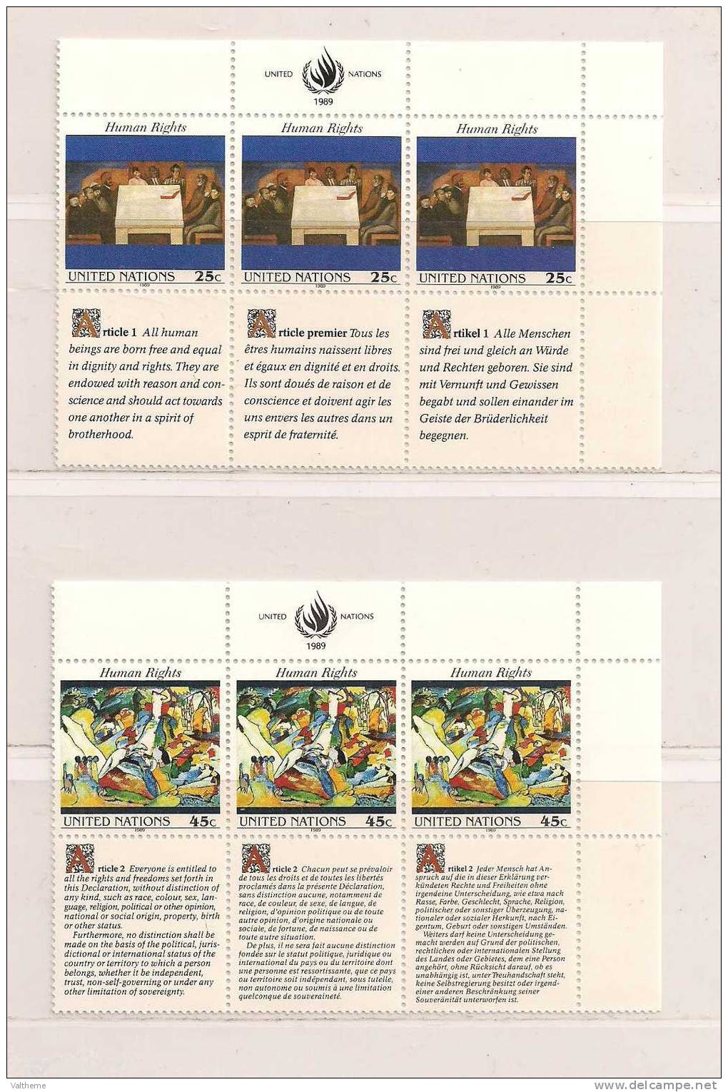 N. U.  NEW YORK  ( NUNY - 10 )    1989   N° YVERT ET TELLIER    N° 563/568  N** - Unused Stamps