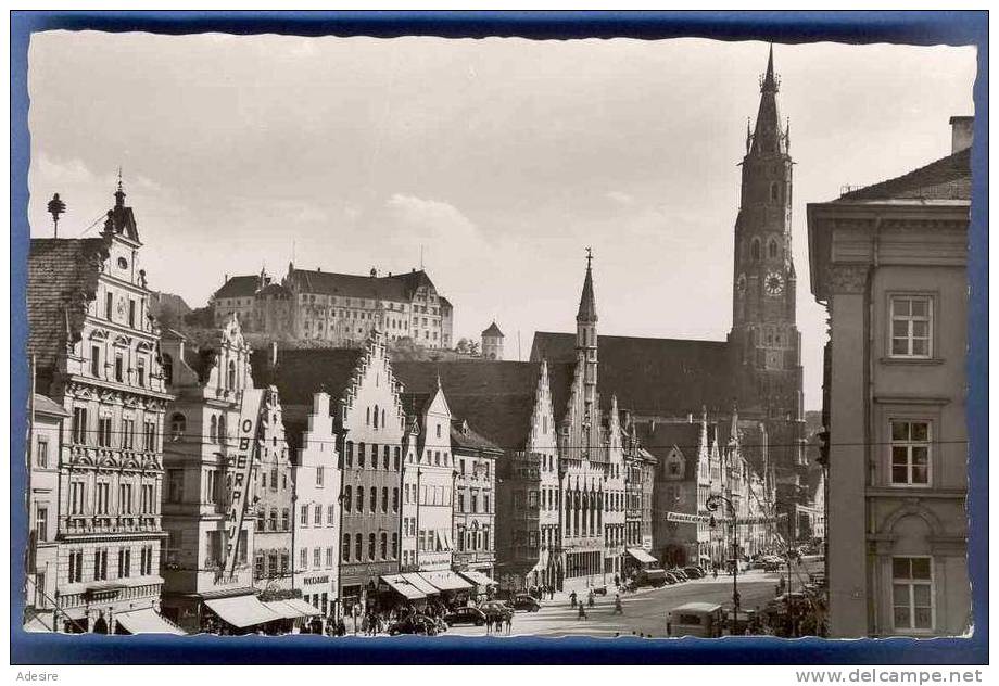 LANDSHUT / Isar - Altstadt Mit Burg Trausnitz, Fotokarte Nicht Gelaufen Um 1910, Verlag: Gebr.Metz Tübingen - Landshut