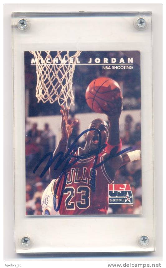 USA - NBA SUPERSTAR MICHAEL JORDAN - ORIGINAL AUTOGRAPHED CARD * UNIQUE !!! - Autografos