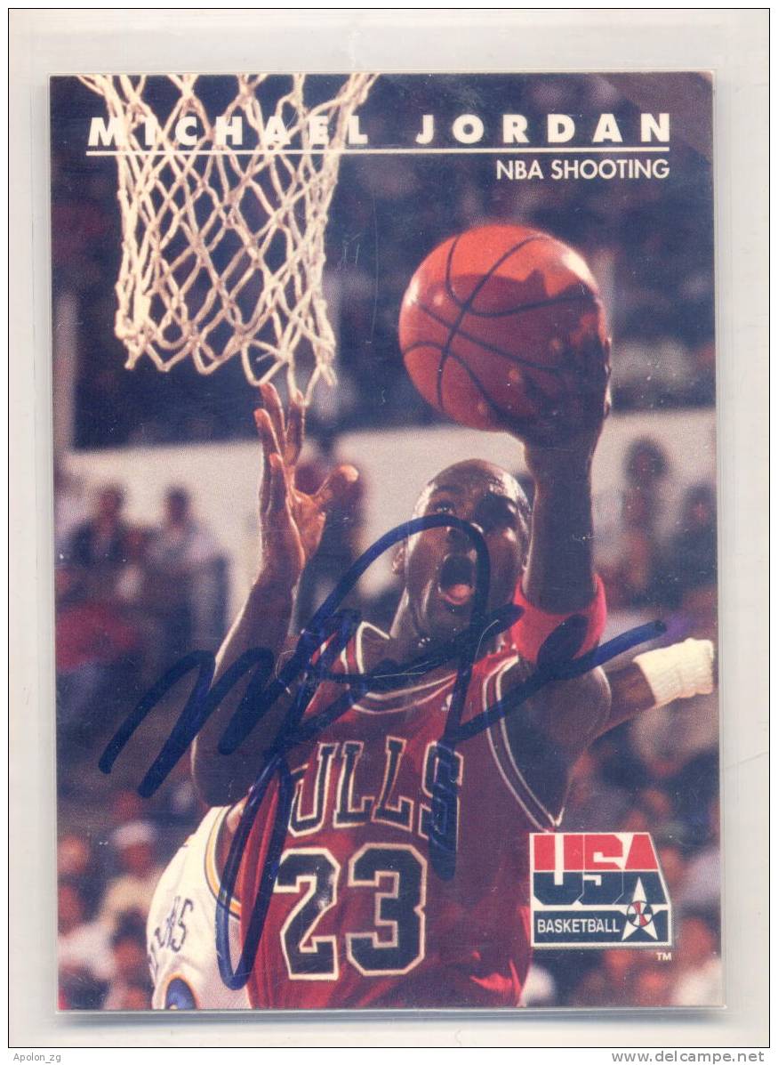 USA - NBA SUPERSTAR MICHAEL JORDAN - ORIGINAL AUTOGRAPHED CARD * UNIQUE !!! - Autografi