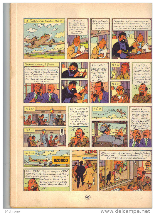 Herge: Les Aventures de Tintin, Editions Casterman, Imprime en France, L´ Affaire Tournesol, B31, 1962