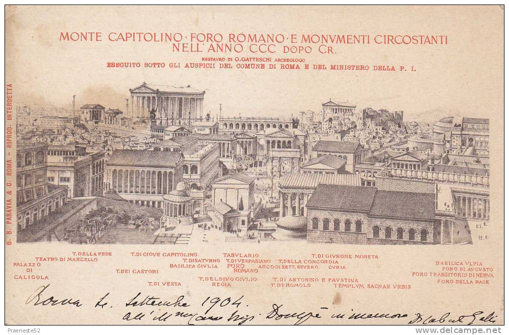 Roma-monte Capitolino-foro Romano-nell'anno C C C Dopo Cristo-restauro Archeologo Gatteschi-1904-bella - Altri & Non Classificati