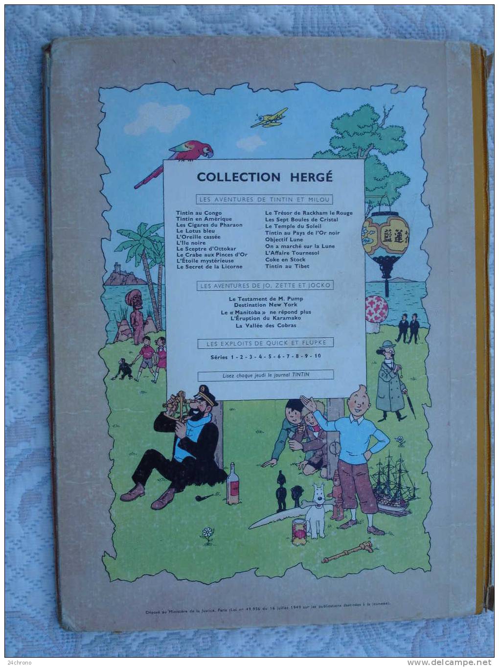 Herge: Les Aventures De Tintin, Editions Casterman, Imprime En France, Le Lotus Bleu, B31, 1962 - Tintin