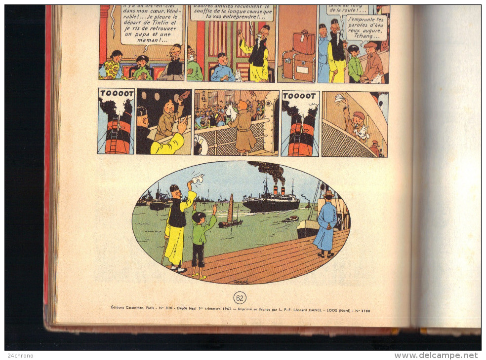 Herge: Les Aventures de Tintin, Editions Casterman, Imprime en France, Le Lotus Bleu, B31, 1962