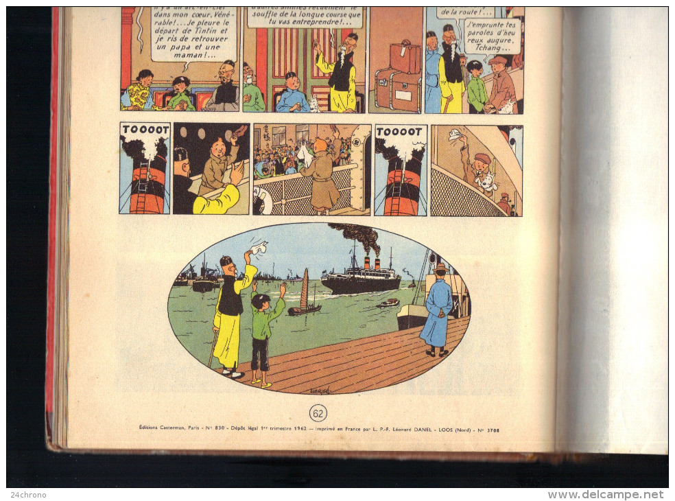 Herge: Les Aventures de Tintin, Editions Casterman, Imprime en France, Le Lotus Bleu, B31, 1962