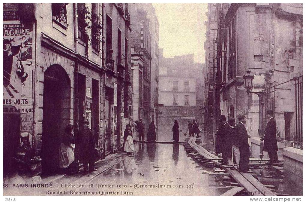 REPRO - Paris Inondé - Rue De La Bucherie Au Quartier Latin - Lots, Séries, Collections