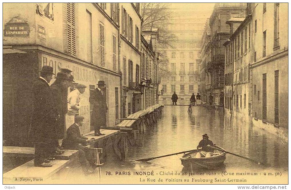 REPRO - Paris Inondé - Rue De Poitiers Au Faubourg Saint-Germain - Lotes Y Colecciones
