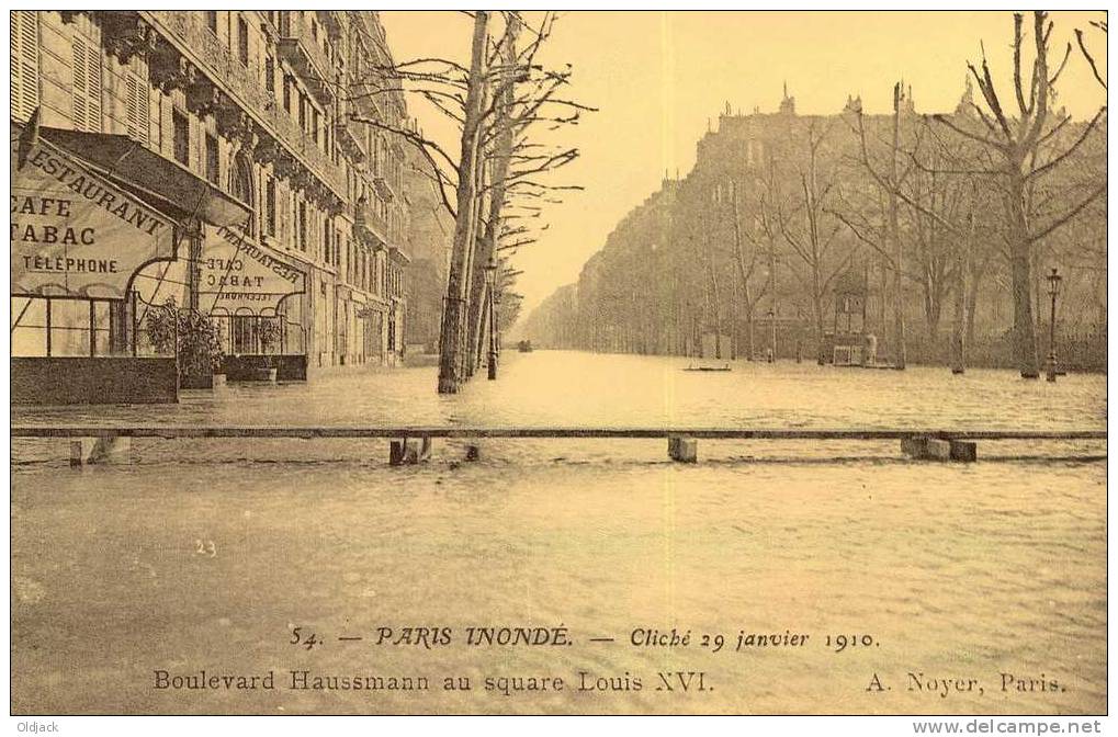 REPRO - Paris Inondé - Boulevard Haussmann Au Square Louis XVI - Lots, Séries, Collections