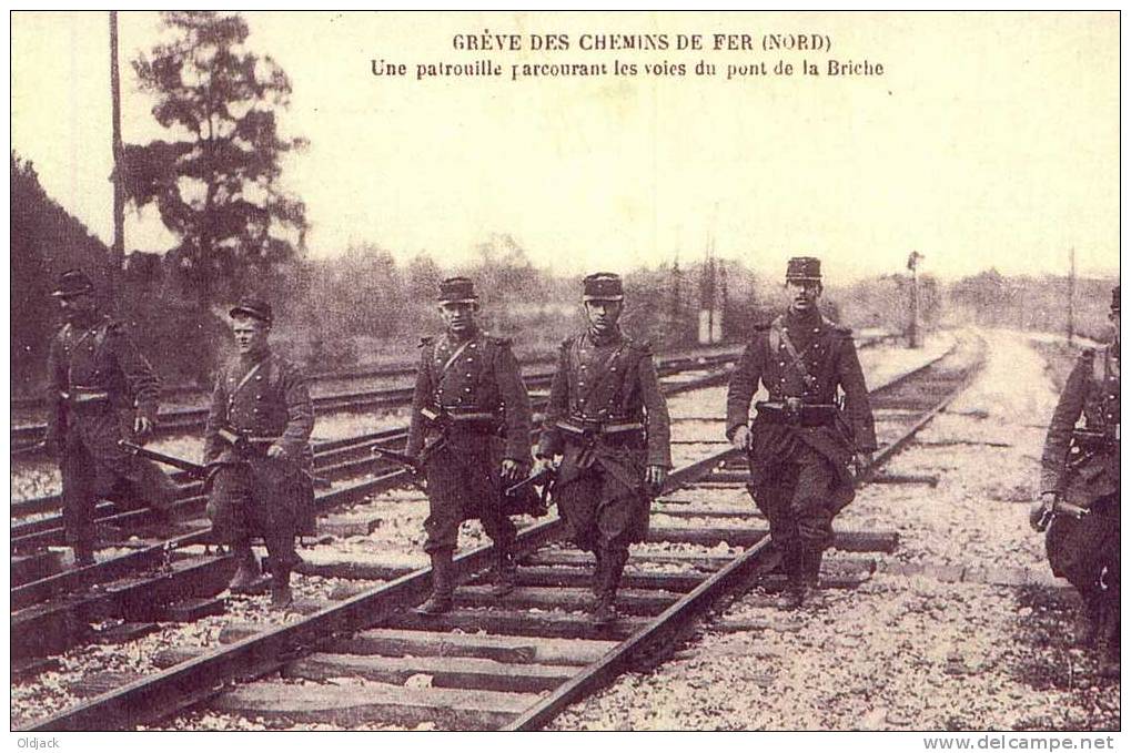 REPRO - Grève Des Chemins De Fer (nord) - Une Patrouille Parcourant Les Voies Du Pont De La Briche - Konvolute, Lots, Sammlungen