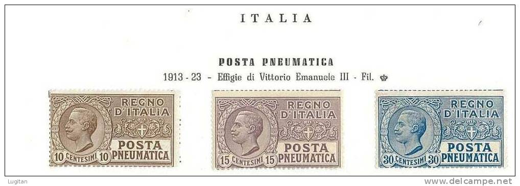 Filatelia - ITALIA REGNO - POSTA PNEUMATICA  1/3  ( * ) NUOVI LINGUELLATI - Neufs